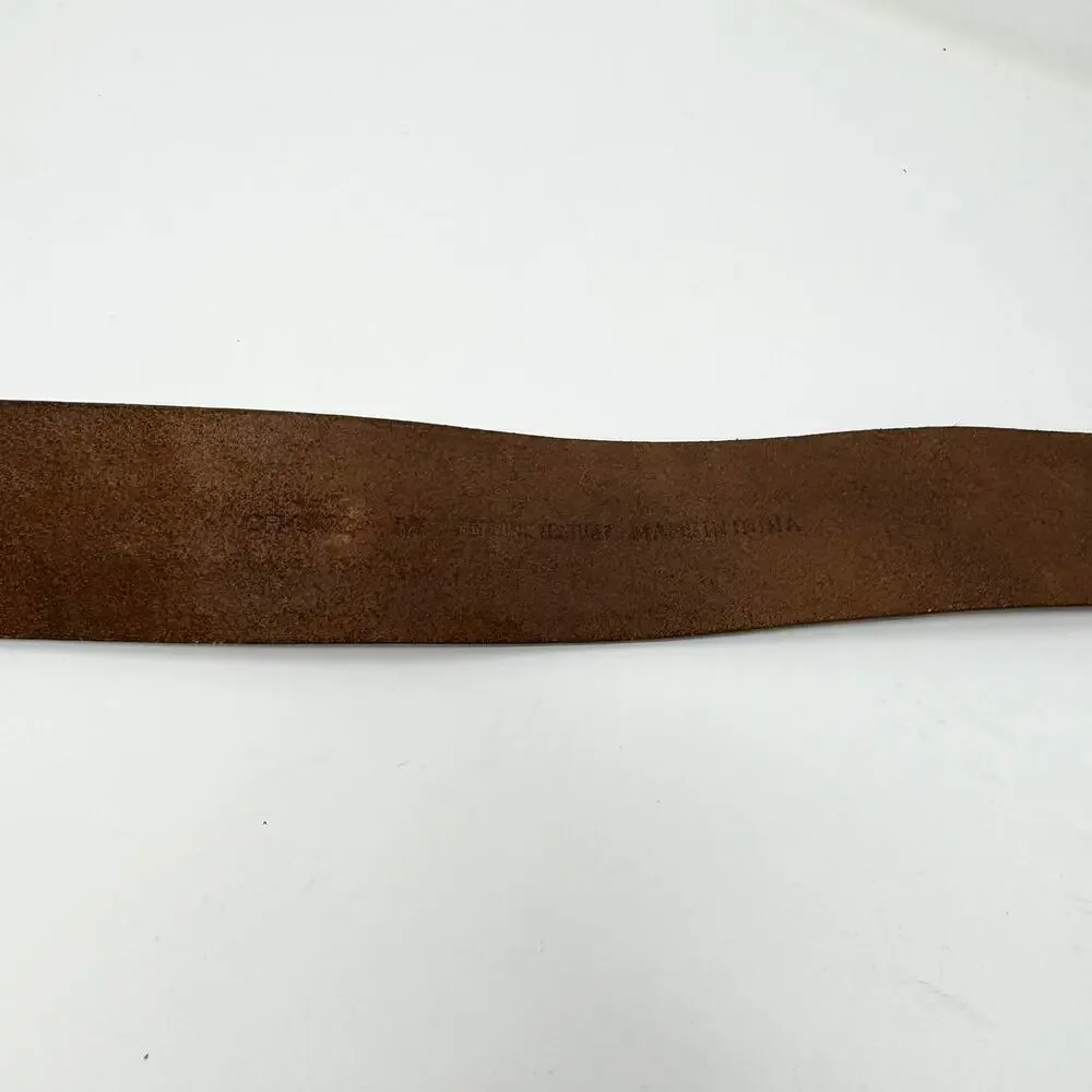 Brown Leather Folk Belt Paisley Fabric Rickrack Festival Ren Faire Peasant Sz M - Picture 12 of 12